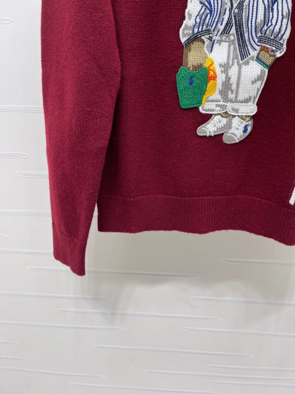 Polo Ralph Lauren Burgundy Polo Bear Crewneck Knit Sweater - Picture 5 of 7
